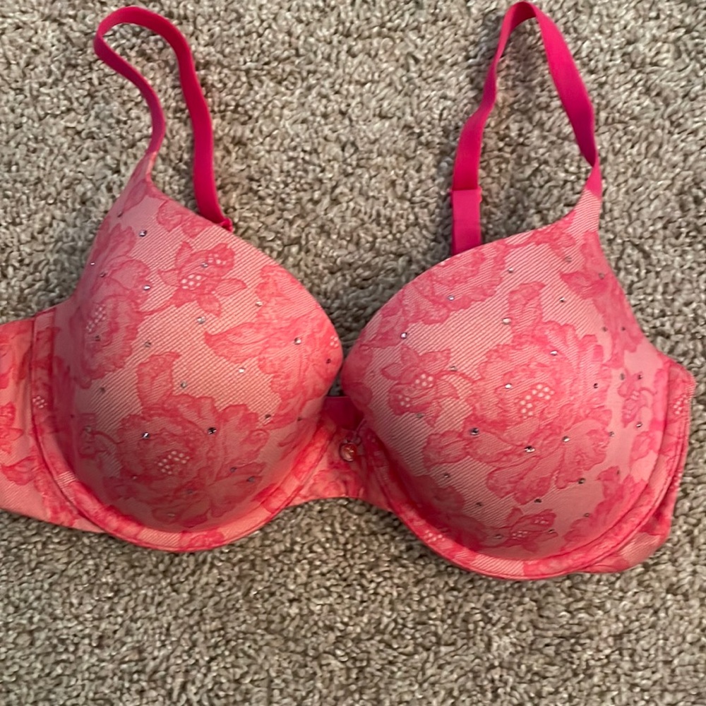 Victoria’s Secret Lined Demi rhinestone studded bra